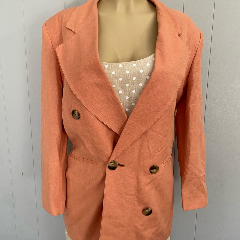 Harve Benard Coral Double-Breasted Blazer